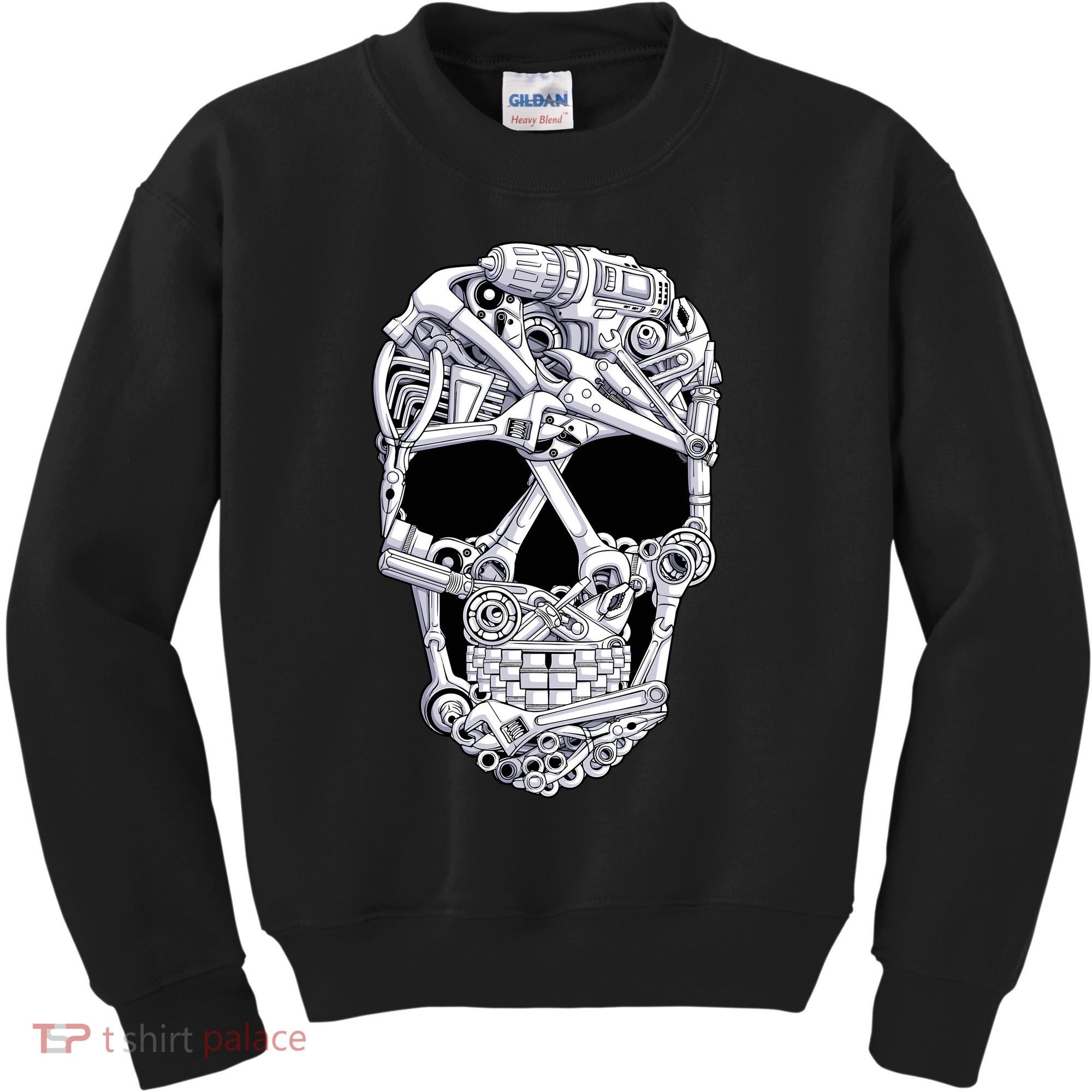 Car Mechanic Tools Skull Garage Halloween Costume Skeleton Kids Sweatshirt