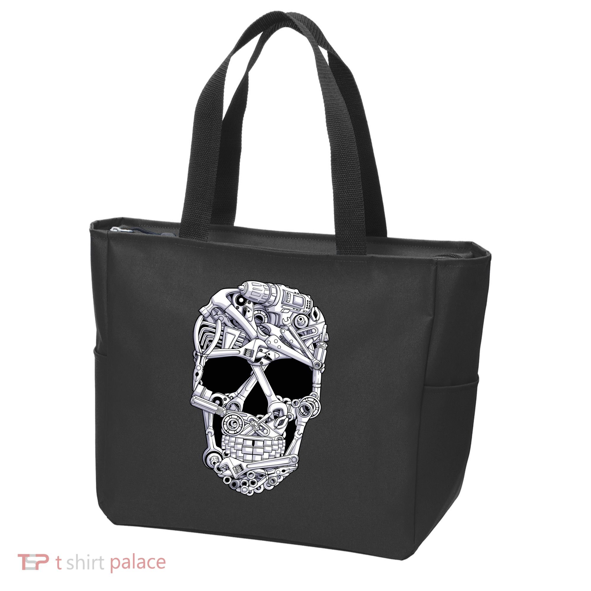 Car Mechanic Tools Skull Garage Halloween Costume Skeleton Tote Bag