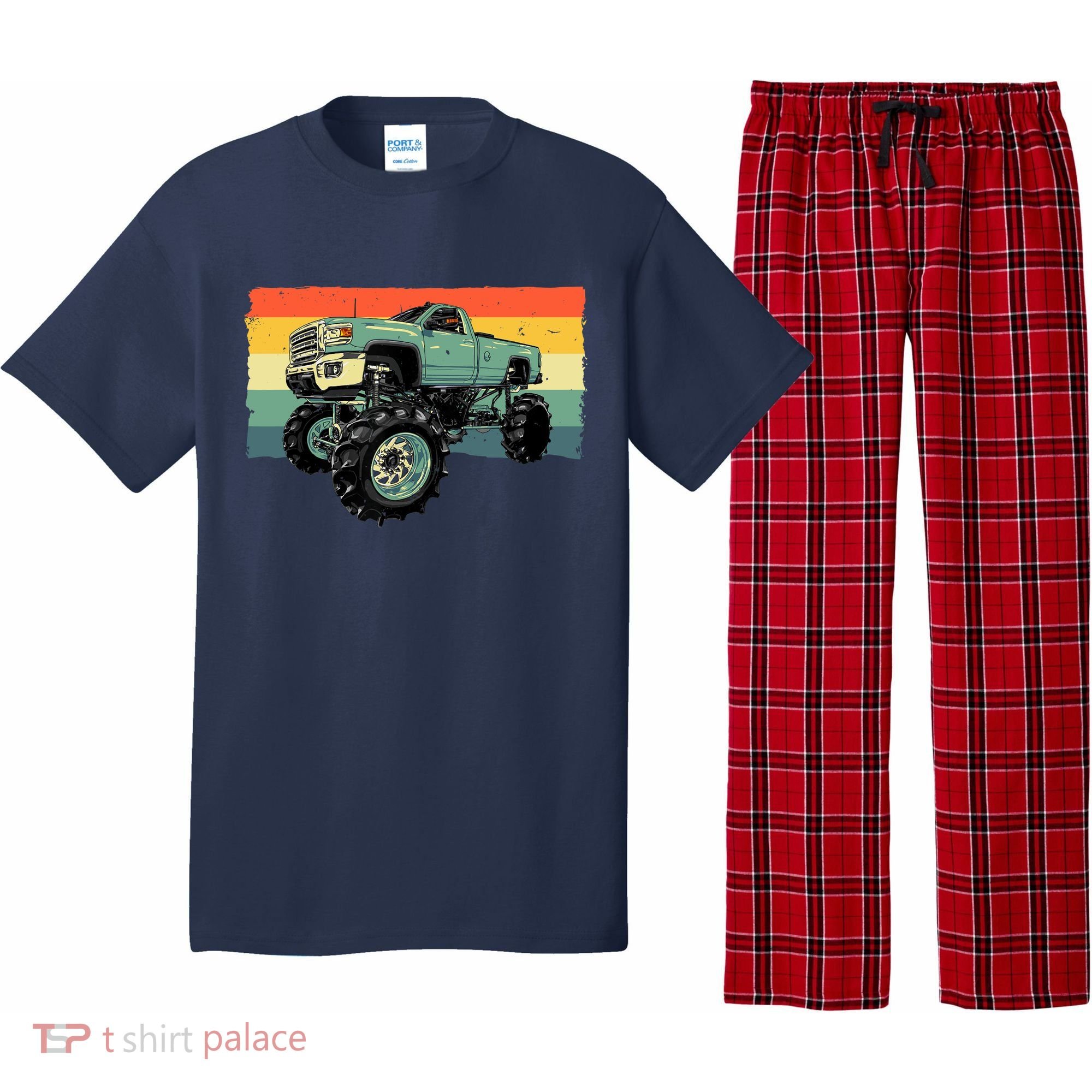 Cool Monster Truck Big Monster Trucks Pajama Set