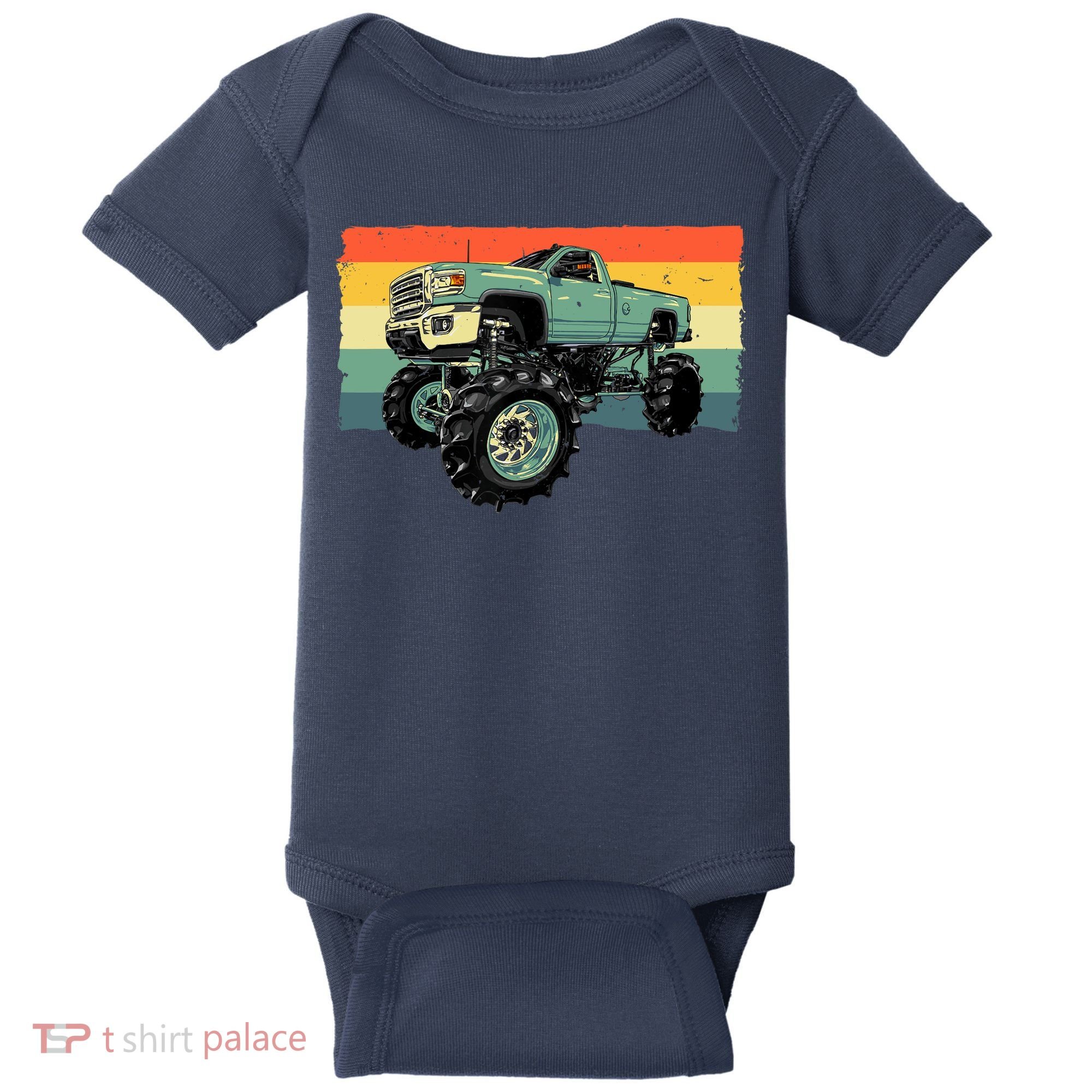 Cool Monster Truck Big Monster Trucks Baby Bodysuit