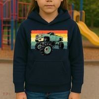 Cool Monster Truck Big Monster Trucks Kids Hoodie thumb 3