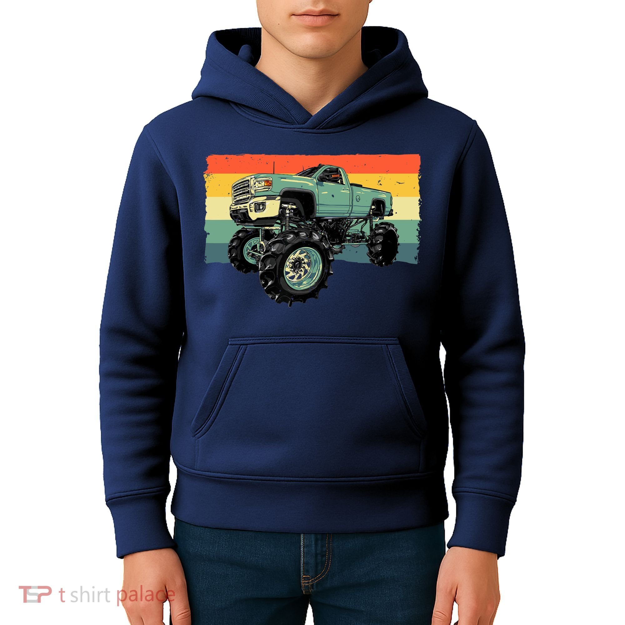 Cool Monster Truck Big Monster Trucks Kids Hoodie