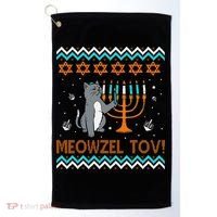 Cute Meowzel Tov Black Cat Funny Hanukkah Chanukah Golf Towel thumb 0