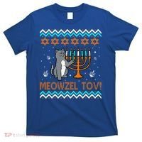 Cute Meowzel Tov Black Cat Funny Hanukkah Chanukah T-Shirt thumb 0