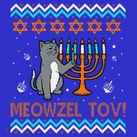 Cute Meowzel Tov Black Cat Funny Hanukkah Chanukah T-Shirt thumb 7