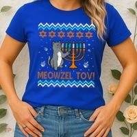 Cute Meowzel Tov Black Cat Funny Hanukkah Chanukah Women's T-Shirt thumb 2