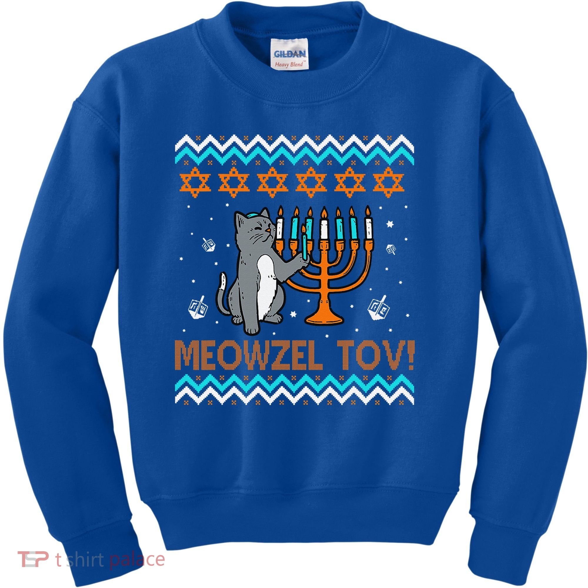 Cute Meowzel Tov Black Cat Funny Hanukkah Chanukah Kids Sweatshirt