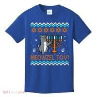 Cute Meowzel Tov Black Cat Funny Hanukkah Chanukah Kids T-Shirt thumb 0