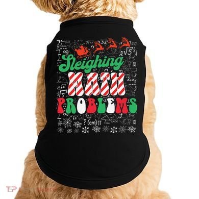 Chritmas Mathematics Teacher Student Sleighing Math Problems Doggie Tank
