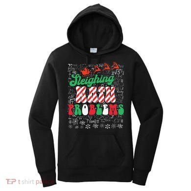 Chritmas Mathematics Teacher Student Sleighing Math Problems Women's Hoodie