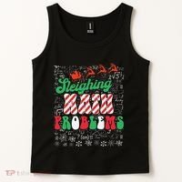 Chritmas Mathematics Teacher Student Sleighing Math Problems Tank Top thumb 2
