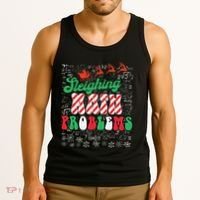 Chritmas Mathematics Teacher Student Sleighing Math Problems Tank Top thumb 3