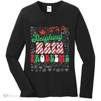 Chritmas Mathematics Teacher Student Sleighing Math Problems Women's Long Sleeve Shirt thumb 0