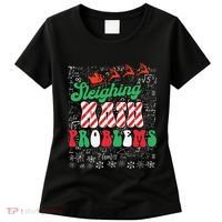 Chritmas Mathematics Teacher Student Sleighing Math Problems Women's T-Shirt thumb 0