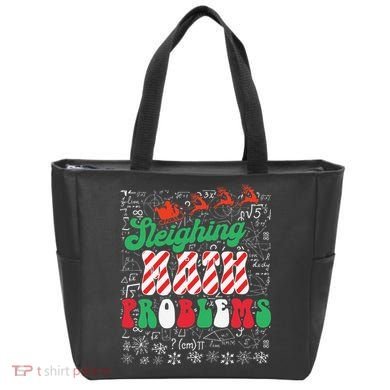 Chritmas Mathematics Teacher Student Sleighing Math Problems Tote Bag