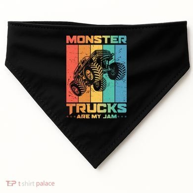 Cool Monster Trucks Are My Jam USA-Made Doggie Bandana