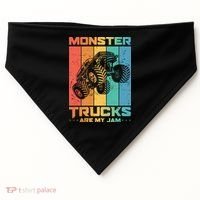 Cool Monster Trucks Are My Jam USA-Made Doggie Bandana thumb 0