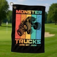 Cool Monster Trucks Are My Jam Golf Towel thumb 1