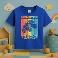 Cool Monster Trucks Are My Jam Toddler T-Shirt thumb 3