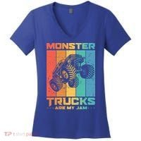 Cool Monster Trucks Are My Jam Women's V-Neck T-Shirt thumb 0