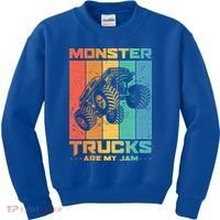 Cool Monster Trucks Are My Jam Kids Sweatshirt thumb 0