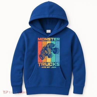 Cool Monster Trucks Are My Jam Kids Hoodie