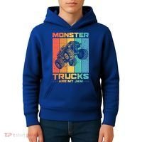 Cool Monster Trucks Are My Jam Kids Hoodie thumb 4