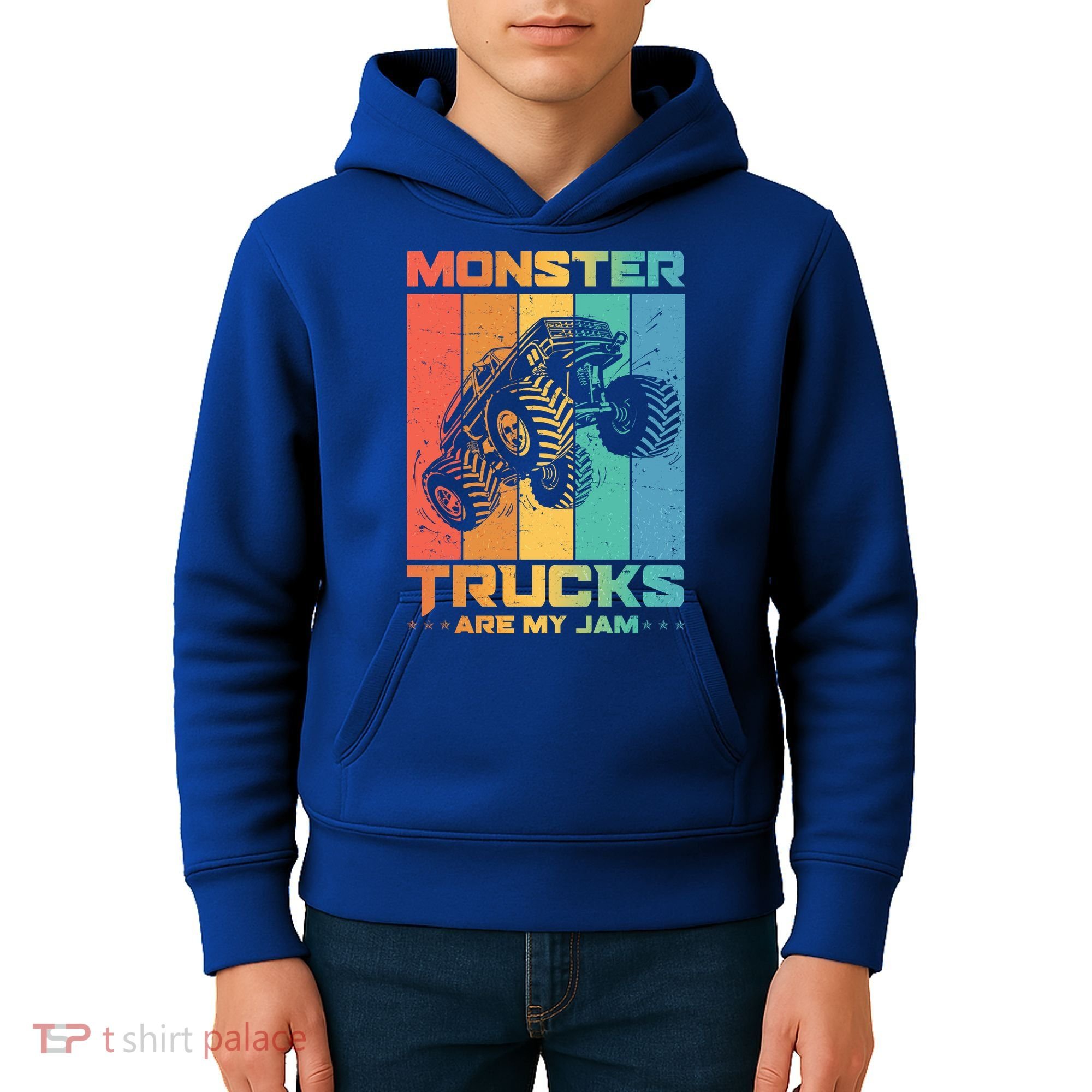 Cool Monster Trucks Are My Jam Kids Hoodie