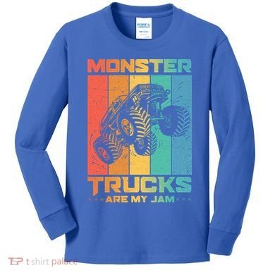 Cool Monster Trucks Are My Jam Kids Long Sleeve Shirt