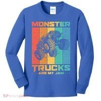 Cool Monster Trucks Are My Jam Kids Long Sleeve Shirt thumb 0