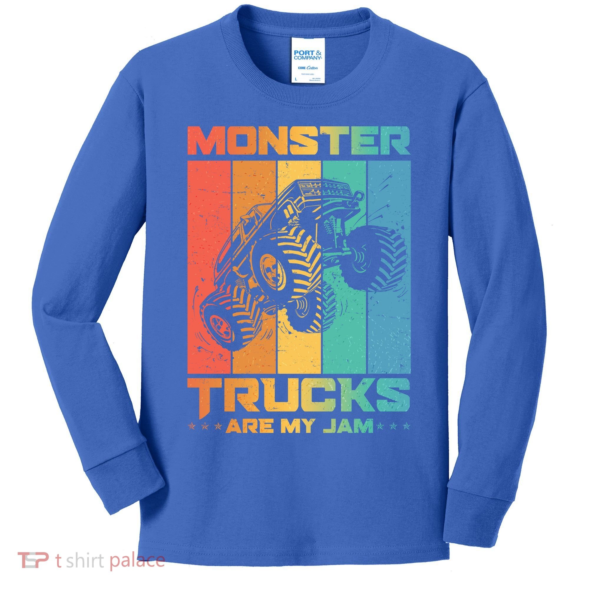 Cool Monster Trucks Are My Jam Kids Long Sleeve Shirt