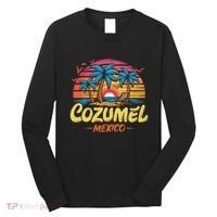 Cozumel Mexico Tropical Sunset Beach Souvenir Vacation Long Sleeve Shirt thumb 0