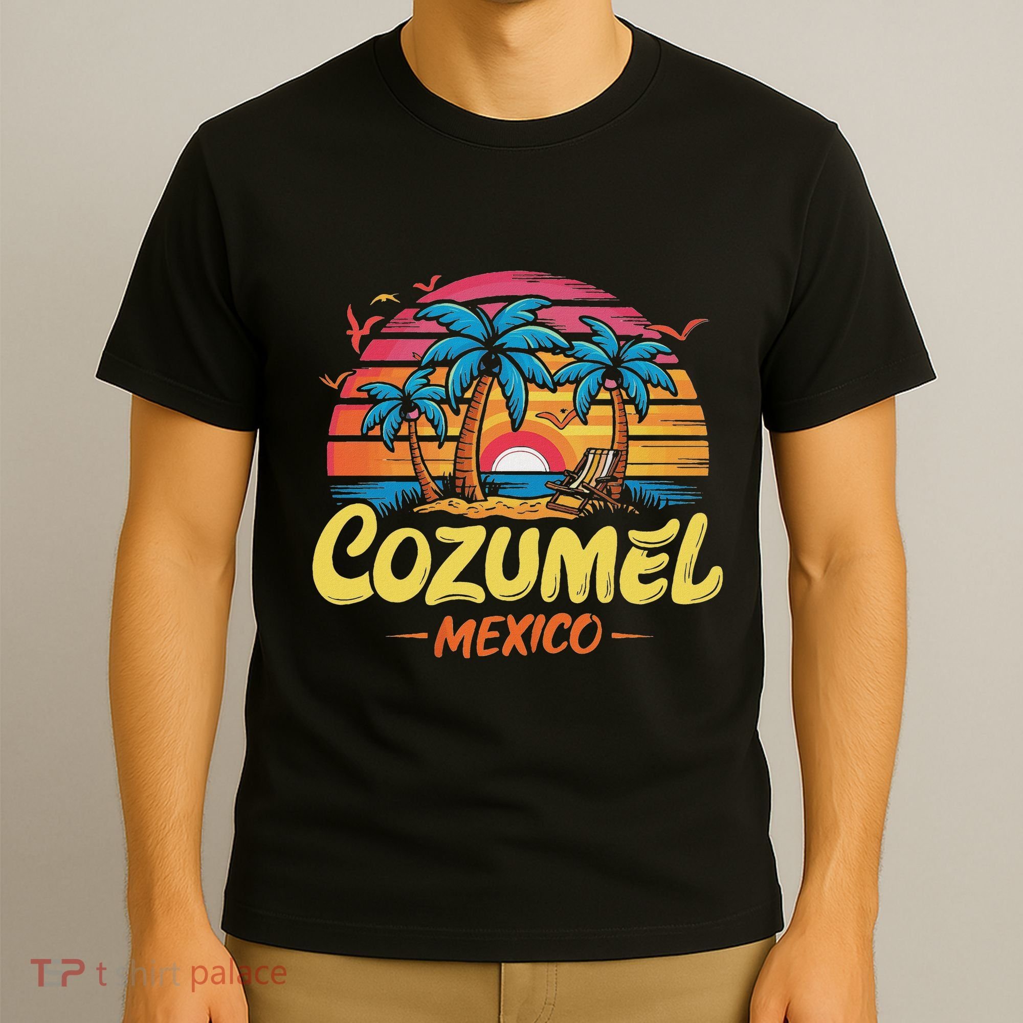 Cozumel Mexico Tropical Sunset Beach Souvenir Vacation T-Shirt