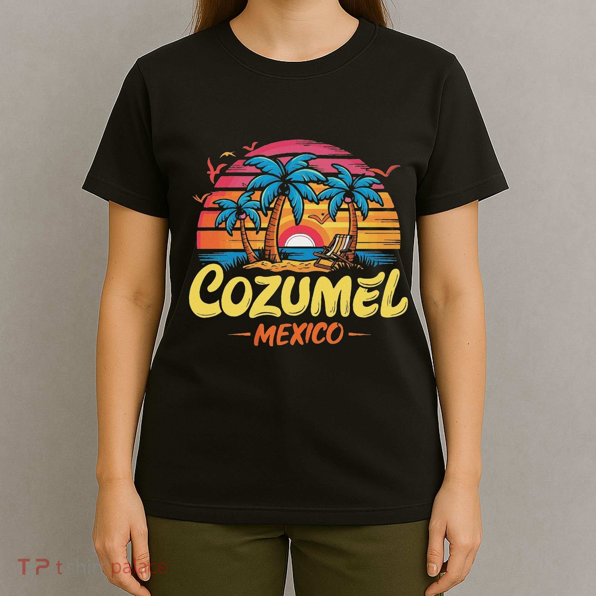 Cozumel Mexico Tropical Sunset Beach Souvenir Vacation T-Shirt