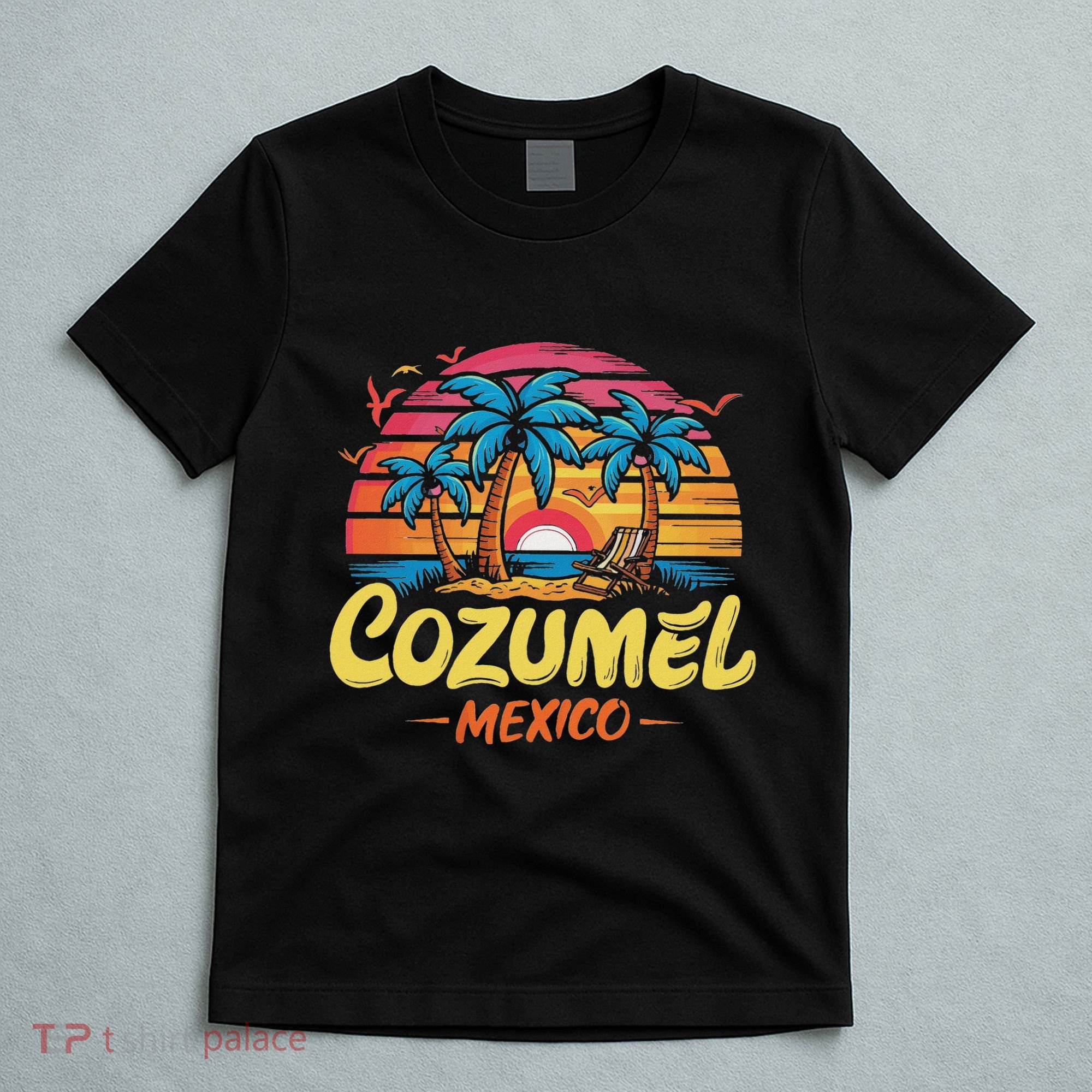 Cozumel Mexico Tropical Sunset Beach Souvenir Vacation T-Shirt