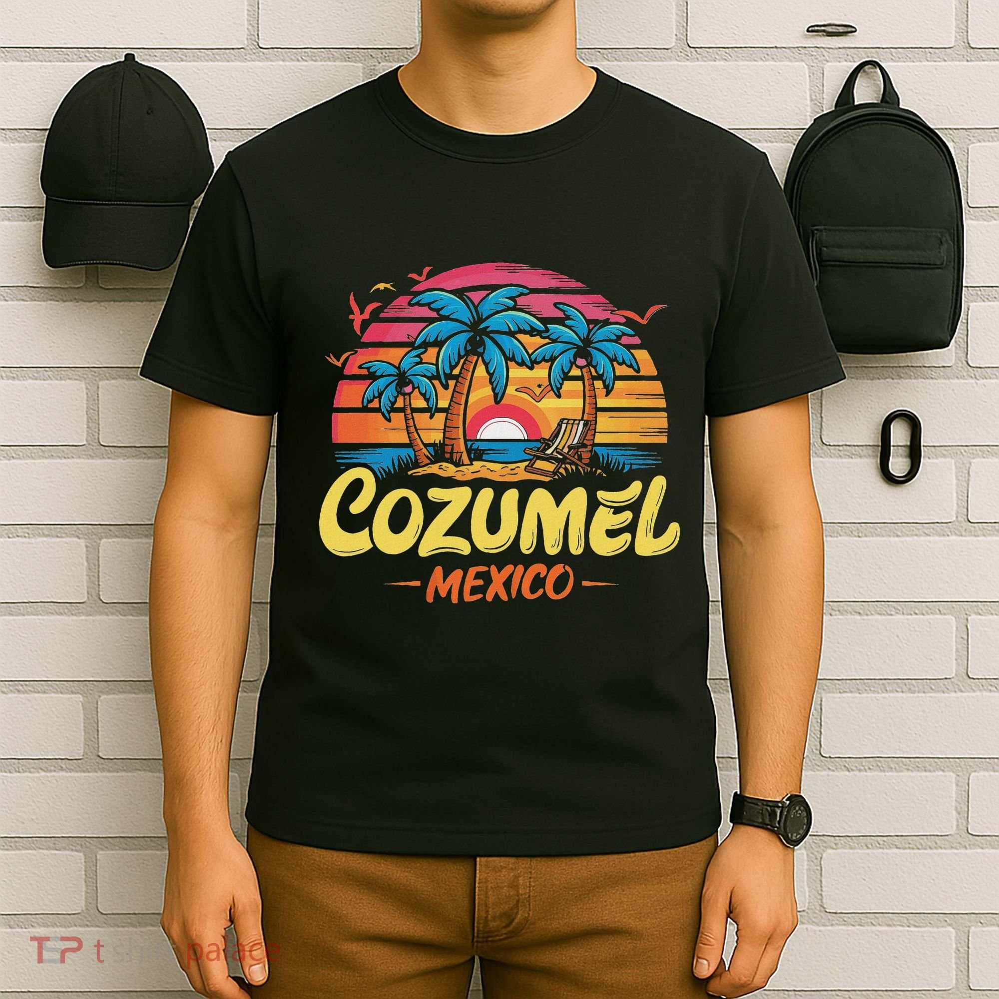 Cozumel Mexico Tropical Sunset Beach Souvenir Vacation T-Shirt