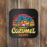 Cozumel Mexico Tropical Sunset Beach Souvenir Vacation Coaster thumb 0