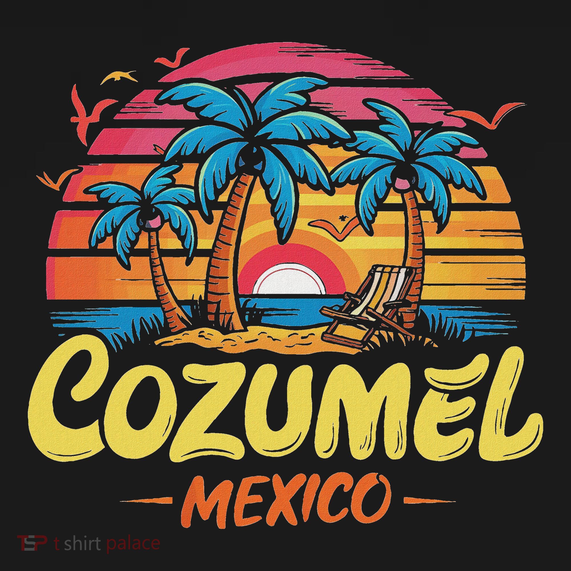 Cozumel Mexico Tropical Sunset Beach Souvenir Vacation Women's Tank Top
