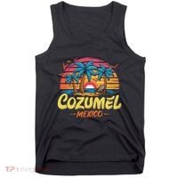 Cozumel Mexico Tropical Sunset Beach Souvenir Vacation Tank Top thumb 0