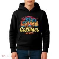 Cozumel Mexico Tropical Sunset Beach Souvenir Vacation Kids Hoodie thumb 4
