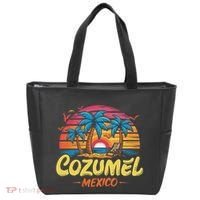 Cozumel Mexico Tropical Sunset Beach Souvenir Vacation Tote Bag thumb 0
