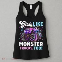 Cute Monster Truck Girls Like Monster Trucks Too Women's Tank Top thumb 3