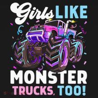 Cute Monster Truck Girls Like Monster Trucks Too Women's Tank Top thumb 5