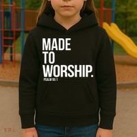 Christian Made To Worship Psalm 951 Faith Based Kids Hoodie thumb 3