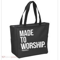 Christian Made To Worship Psalm 951 Faith Based Tote Bag thumb 2