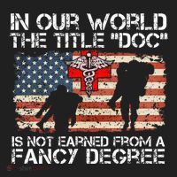 Combat Medic Title Doc Is Not Earned From A Fancy Degree Beanie thumb 2