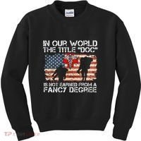 Combat Medic Title Doc Is Not Earned From A Fancy Degree Kids Sweatshirt thumb 0