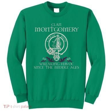Clan Montgomery Tartan Crest Thistle Vintage Sweatshirt