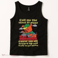 Call Me The Third Lil Piggy Cause IM All Bricked Up Tank Top thumb 2