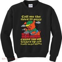 Call Me The Third Lil Piggy Cause IM All Bricked Up Kids Sweatshirt thumb 0